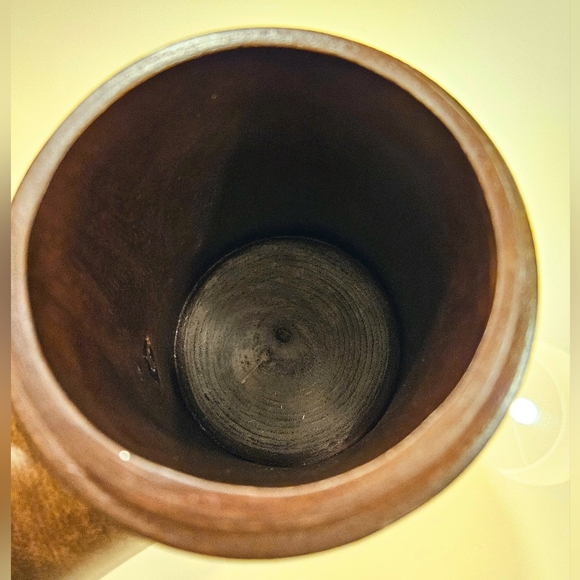 Unique Carved Wood Decor Container Vase - Picture 4 of 4